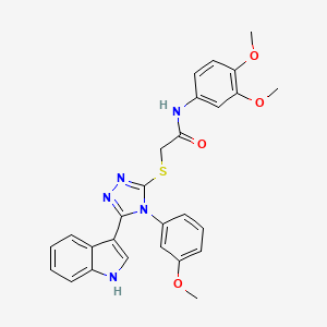 2-((5-(1H-indol-3-yl)-4-(3-methoxyphenyl)-4H-1,2,4-triazol-3-yl)thio)-N-(3,4-dimethoxyphenyl)acetamide