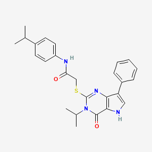2-((3-isopropyl-4-oxo-7-phenyl-4,5-dihydro-3H-pyrrolo[3,2-d]pyrimidin-2-yl)thio)-N-(4-isopropylphenyl)acetamide