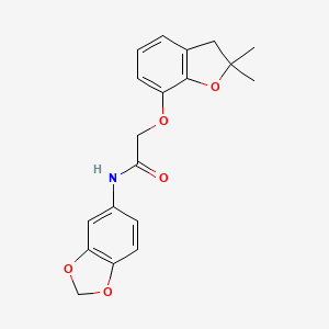 molecular formula C19H19NO5 B2734070 N-(2H-1,3-benzodioxol-5-yl)-2-[(2,2-dimethyl-2,3-dihydro-1-benzofuran-7-yl)oxy]acetamide CAS No. 560999-06-6