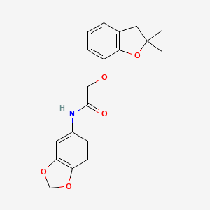 N-(1,3-benzodioxol-5-yl)-2-[(2,2-dimethyl-3H-1-benzofuran-7-yl)oxy]acetamide