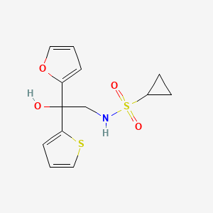 N-(2-(furan-2-yl)-2-hydroxy-2-(thiophen-2-yl)ethyl)cyclopropanesulfonamide