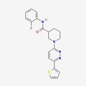 molecular formula C20H19FN4OS B2734080 N-(2-fluorophenyl)-1-(6-(thiophen-2-yl)pyridazin-3-yl)piperidine-3-carboxamide CAS No. 1105216-31-6