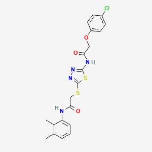 2-(4-chlorophenoxy)-N-[5-[2-(2,3-dimethylanilino)-2-oxoethyl]sulfanyl-1,3,4-thiadiazol-2-yl]acetamide