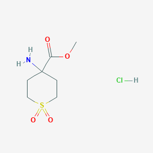molecular formula C7H14ClNO4S B2734093 methyl 4-amino-1,1-dioxo-1lambda6-thiane-4-carboxylate hydrochloride CAS No. 1363992-79-3