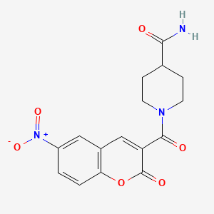 1-(6-nitro-2-oxo-2H-chromene-3-carbonyl)piperidine-4-carboxamide
