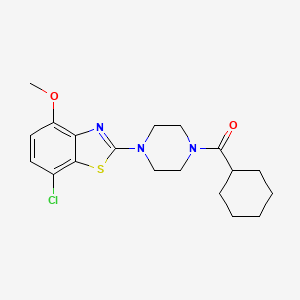 molecular formula C19H24ClN3O2S B2734112 (4-(7-Chloro-4-methoxybenzo[d]thiazol-2-yl)piperazin-1-yl)(cyclohexyl)methanone CAS No. 886953-50-0