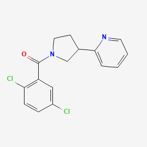 molecular formula C16H14Cl2N2O B2734118 (2,5-Dichlorophenyl)(3-(pyridin-2-yl)pyrrolidin-1-yl)methanone CAS No. 1421498-51-2