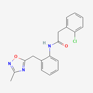 2-(2-chlorophenyl)-N-(2-((3-methyl-1,2,4-oxadiazol-5-yl)methyl)phenyl)acetamide