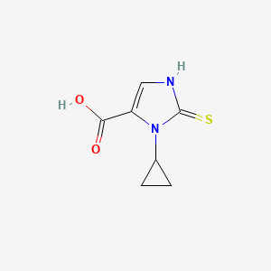 molecular formula C7H8N2O2S B2734122 3-cyclopropyl-2-sulfanylidene-2,3-dihydro-1H-imidazole-4-carboxylic acid CAS No. 1483075-99-5