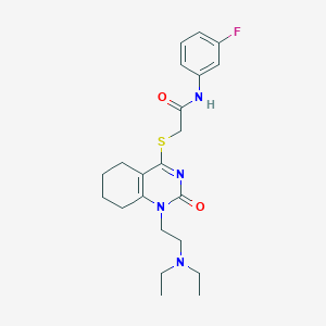 2-((1-(2-(diethylamino)ethyl)-2-oxo-1,2,5,6,7,8-hexahydroquinazolin-4-yl)thio)-N-(3-fluorophenyl)acetamide