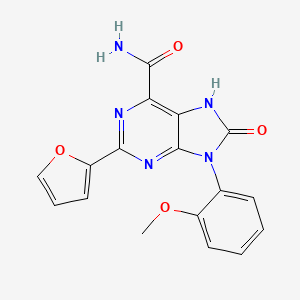 molecular formula C17H13N5O4 B2734126 2-(furan-2-yl)-9-(2-methoxyphenyl)-8-oxo-7H-purine-6-carboxamide CAS No. 869069-57-8