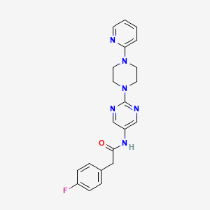molecular formula C21H21FN6O B2734134 2-(4-fluorophenyl)-N-(2-(4-(pyridin-2-yl)piperazin-1-yl)pyrimidin-5-yl)acetamide CAS No. 1396873-61-2