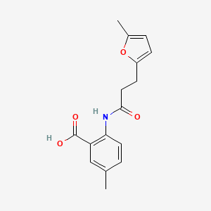 molecular formula C16H17NO4 B2734139 5-Methyl-2-(3-(5-methylfuran-2-yl)propanamido)benzoic acid CAS No. 924827-19-0