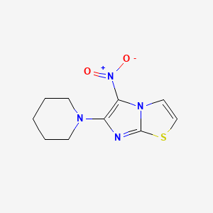 molecular formula C10H12N4O2S B2734141 1-{5-Nitroimidazo[2,1-b][1,3]thiazol-6-yl}piperidine CAS No. 339022-18-3