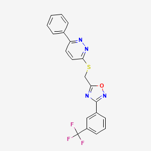 3-Phenyl-6-[({3-[3-(trifluoromethyl)phenyl]-1,2,4-oxadiazol-5-yl}methyl)sulfanyl]pyridazine