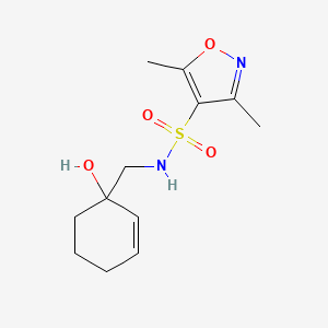 molecular formula C12H18N2O4S B2734151 N-[(1-hydroxycyclohex-2-en-1-yl)methyl]-3,5-dimethyl-1,2-oxazole-4-sulfonamide CAS No. 2097931-75-2
