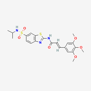 (E)-N-[6-(propan-2-ylsulfamoyl)-1,3-benzothiazol-2-yl]-3-(3,4,5-trimethoxyphenyl)prop-2-enamide
