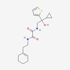 molecular formula C19H26N2O3S B2734158 N'-[2-(cyclohex-1-en-1-yl)ethyl]-N-[2-cyclopropyl-2-hydroxy-2-(thiophen-2-yl)ethyl]ethanediamide CAS No. 1396795-15-5
