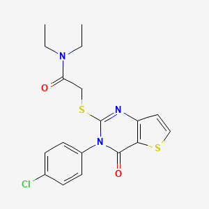2-{[3-(4-chlorophenyl)-4-oxo-3,4-dihydrothieno[3,2-d]pyrimidin-2-yl]sulfanyl}-N,N-diethylacetamide