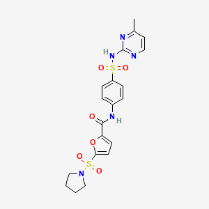 molecular formula C20H21N5O6S2 B2734177 N-{4-[(4-methylpyrimidin-2-yl)sulfamoyl]phenyl}-5-(pyrrolidine-1-sulfonyl)furan-2-carboxamide CAS No. 1171808-87-9