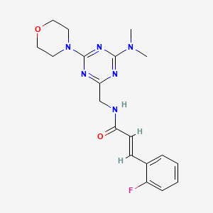 molecular formula C19H23FN6O2 B2734190 (E)-N-((4-(dimethylamino)-6-morpholino-1,3,5-triazin-2-yl)methyl)-3-(2-fluorophenyl)acrylamide CAS No. 2035006-81-4