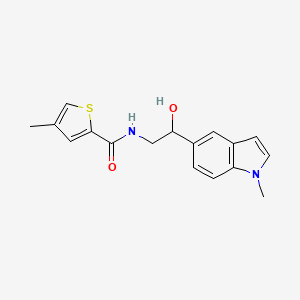 molecular formula C17H18N2O2S B2734194 N-(2-hydroxy-2-(1-methyl-1H-indol-5-yl)ethyl)-4-methylthiophene-2-carboxamide CAS No. 2034526-35-5