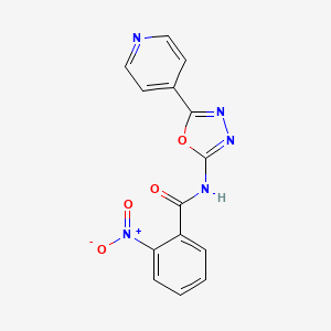 2-nitro-N-(5-pyridin-4-yl-1,3,4-oxadiazol-2-yl)benzamide