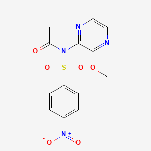 molecular formula C13H12N4O6S B2734198 N-(3-Methoxypyrazin-2-YL)-N-((4-nitrophenyl)sulfonyl)acetamide CAS No. 96097-52-8