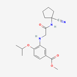 molecular formula C19H25N3O4 B2734202 Methyl 3-({[(1-cyanocyclopentyl)carbamoyl]methyl}amino)-4-(propan-2-yloxy)benzoate CAS No. 1252319-31-5