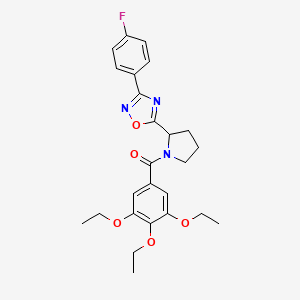3-(4-Fluorophenyl)-5-[1-(3,4,5-triethoxybenzoyl)pyrrolidin-2-yl]-1,2,4-oxadiazole