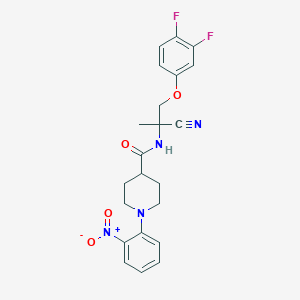 molecular formula C22H22F2N4O4 B2734225 N-[1-cyano-2-(3,4-difluorophenoxy)-1-methylethyl]-1-(2-nitrophenyl)piperidine-4-carboxamide CAS No. 1394771-89-1