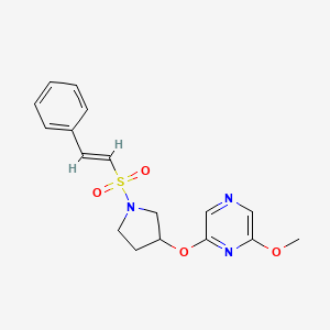 (E)-2-methoxy-6-((1-(styrylsulfonyl)pyrrolidin-3-yl)oxy)pyrazine