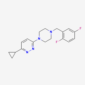 molecular formula C18H20F2N4 B2734279 3-Cyclopropyl-6-(4-(2,5-difluorobenzyl)piperazin-1-yl)pyridazine CAS No. 2034428-08-3