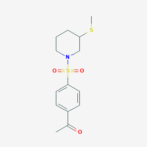 molecular formula C14H19NO3S2 B2734280 1-(4-((3-(Methylthio)piperidin-1-yl)sulfonyl)phenyl)ethanone CAS No. 2034351-30-7