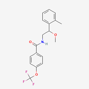 molecular formula C18H18F3NO3 B2734298 N-[2-METHOXY-2-(2-METHYLPHENYL)ETHYL]-4-(TRIFLUOROMETHOXY)BENZAMIDE CAS No. 1797892-68-2