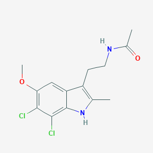 molecular formula C14H16Cl2N2O2 B027343 N-[2-(6,7-dichloro-5-methoxy-2-methyl-1H-indol-3-yl)ethyl]acetamide CAS No. 104513-29-3