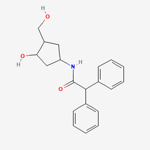 molecular formula C20H23NO3 B2734324 N-(3-hydroxy-4-(hydroxymethyl)cyclopentyl)-2,2-diphenylacetamide CAS No. 1421481-87-9