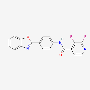 molecular formula C19H11F2N3O2 B2734325 N-[4-(1,3-benzoxazol-2-yl)phenyl]-2,3-difluoropyridine-4-carboxamide CAS No. 1798741-28-2