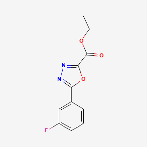 molecular formula C11H9FN2O3 B2734367 Ethyl 5-(3-fluorophenyl)-1,3,4-oxadiazole-2-carboxylate CAS No. 1402232-73-8