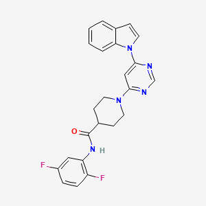 1-(6-(1H-indol-1-yl)pyrimidin-4-yl)-N-(2,5-difluorophenyl)piperidine-4-carboxamide