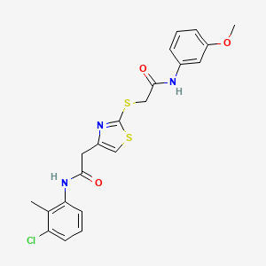 N-(3-chloro-2-methylphenyl)-2-(2-((2-((3-methoxyphenyl)amino)-2-oxoethyl)thio)thiazol-4-yl)acetamide