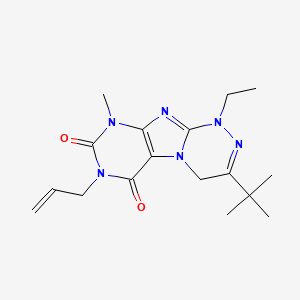 7-allyl-3-(tert-butyl)-1-ethyl-9-methyl-1,4-dihydro-[1,2,4]triazino[3,4-f]purine-6,8(7H,9H)-dione