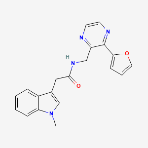molecular formula C20H18N4O2 B2734414 N-((3-(furan-2-yl)pyrazin-2-yl)methyl)-2-(1-methyl-1H-indol-3-yl)acetamide CAS No. 2034300-50-8