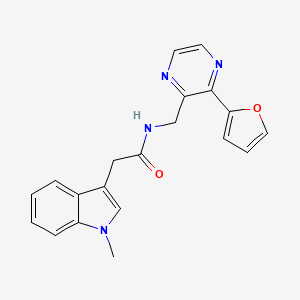 N-((3-(furan-2-yl)pyrazin-2-yl)methyl)-2-(1-methyl-1H-indol-3-yl)acetamide