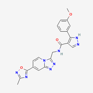 3-(3-methoxyphenyl)-N-((7-(3-methyl-1,2,4-oxadiazol-5-yl)-[1,2,4]triazolo[4,3-a]pyridin-3-yl)methyl)-1H-pyrazole-4-carboxamide