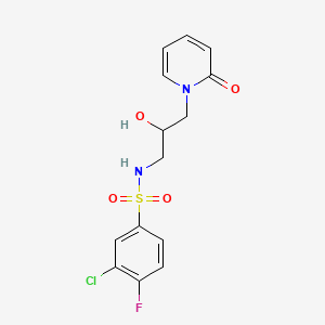 3-chloro-4-fluoro-N-(2-hydroxy-3-(2-oxopyridin-1(2H)-yl)propyl)benzenesulfonamide