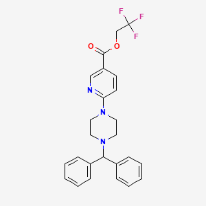 2,2,2-Trifluoroethyl 6-[4-(diphenylmethyl)piperazin-1-yl]pyridine-3-carboxylate