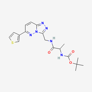 Tert-butyl (1-oxo-1-(((6-(thiophen-3-yl)-[1,2,4]triazolo[4,3-b]pyridazin-3-yl)methyl)amino)propan-2-yl)carbamate