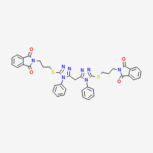 2-[3-[[5-[[5-[3-(1,3-Dioxoisoindol-2-yl)propylsulfanyl]-4-phenyl-1,2,4-triazol-3-yl]methyl]-4-phenyl-1,2,4-triazol-3-yl]sulfanyl]propyl]isoindole-1,3-dione