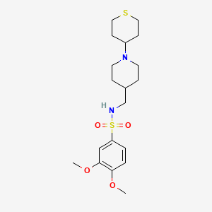 3,4-dimethoxy-N-((1-(tetrahydro-2H-thiopyran-4-yl)piperidin-4-yl)methyl)benzenesulfonamide